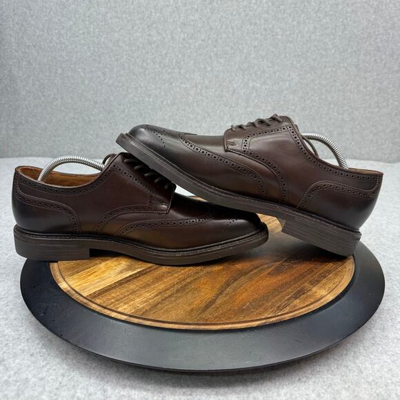 Polo Ralph Lauren Asher Wingtip Dress Shoes Men\'s 11 Dark Brown Leather Oxford